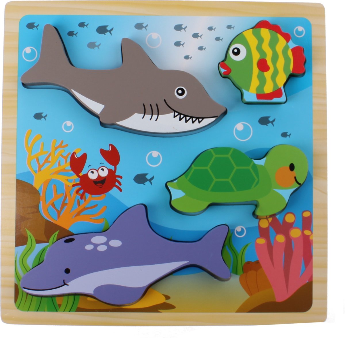 Toi-toys Houten Vormenpuzzel Oceaan 22 Cm