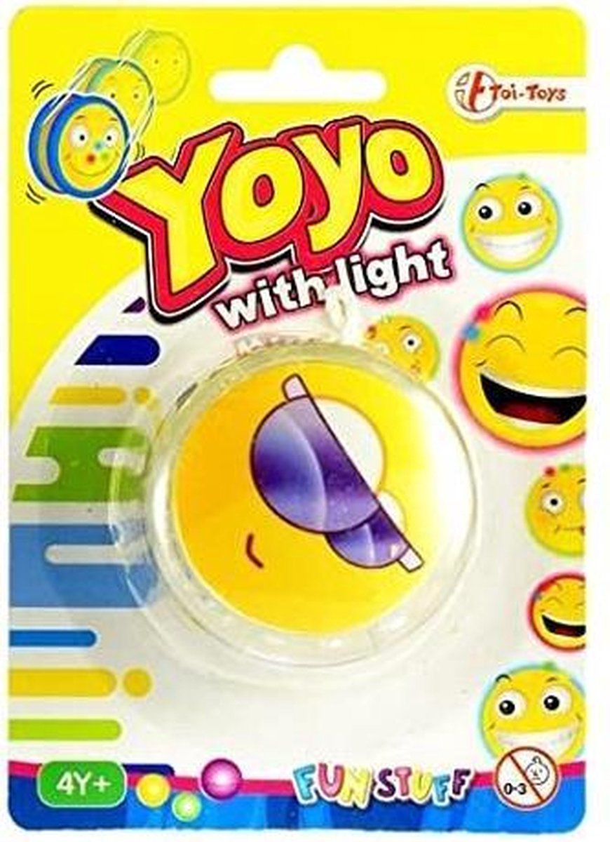 Toi-toys Jojo Emoticon Met Bril Lichtgevend Junior 6 Cm Geel/wit/zwart