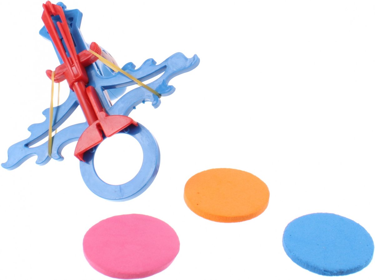 Toi-toys Katapult Met Foam Schijven 12 Cm Blauw 4-delig