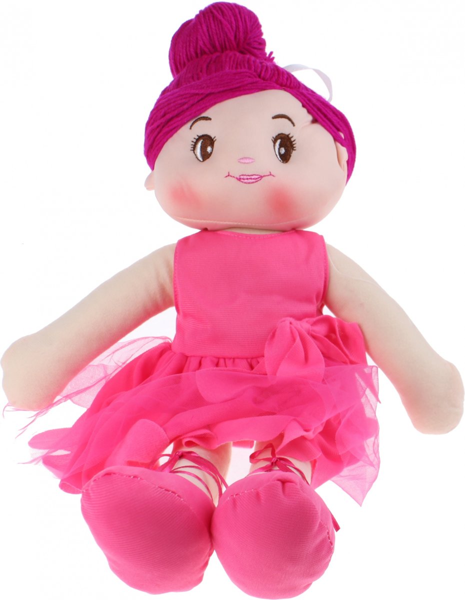 Toi-toys Knuffelpop Ballerina 50 Cm Pluche Paars/roze