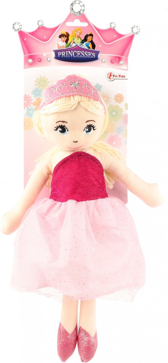 Toi-toys Knuffelpop Prinses Roze 38 Cm