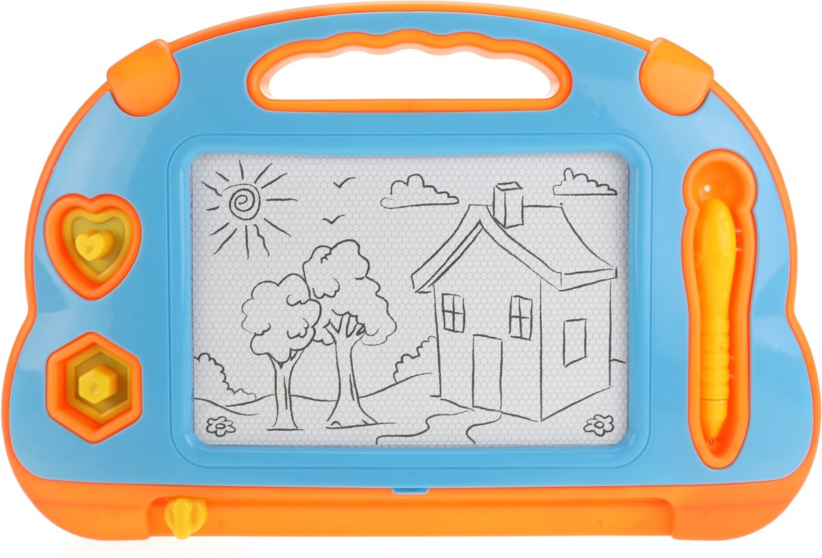 Toi-toys Magnetisch Tekenbord Met Figuurtjes 30 Cm Blauw/oranje