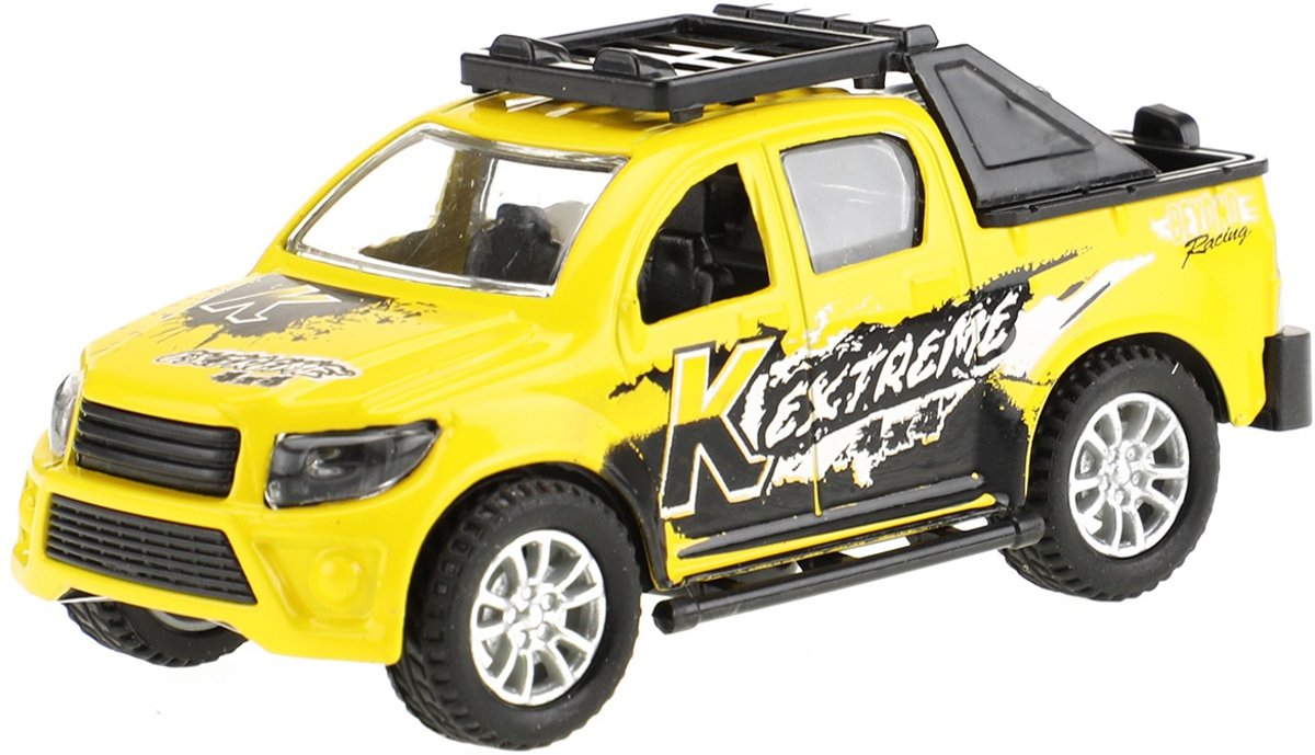 Toi-toys Metal Frictie 4x4 Pickup 10cm Geel