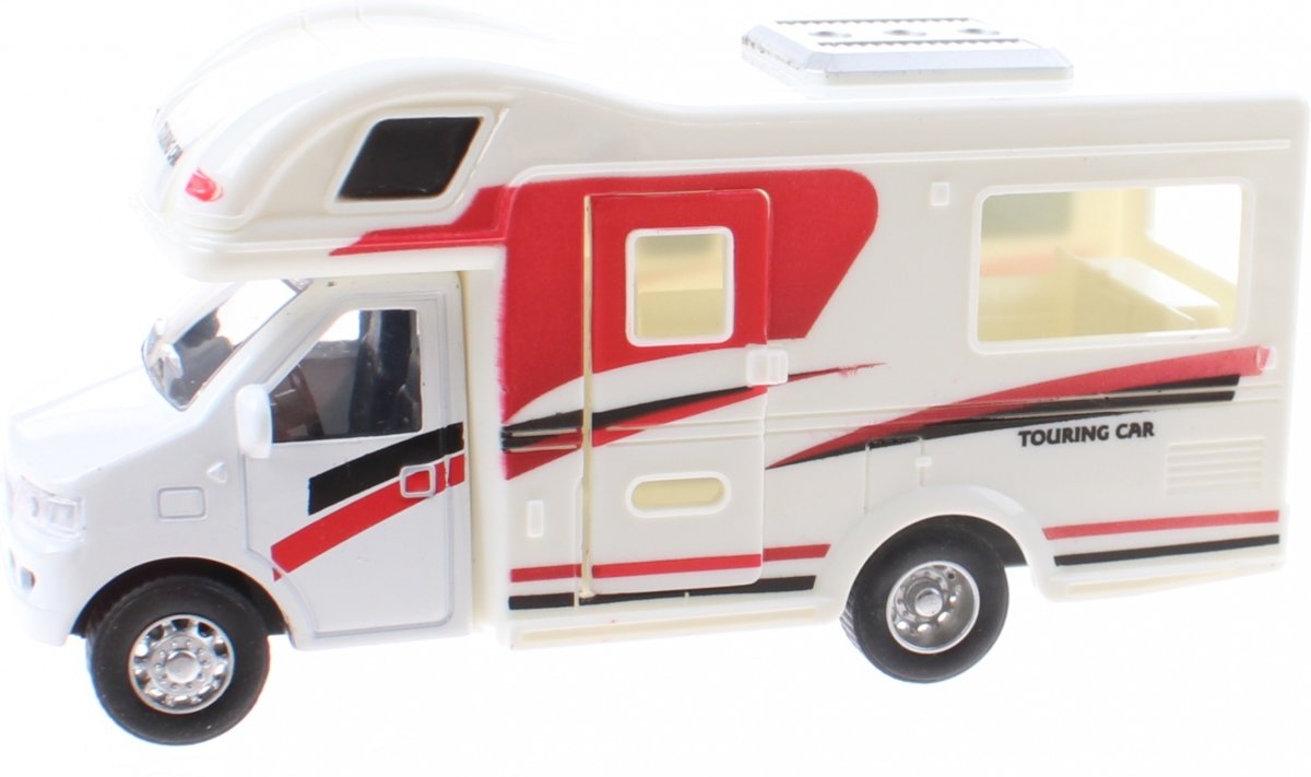 Toi-toys Metal Pullback Camper Rood/zwart 13 Cm