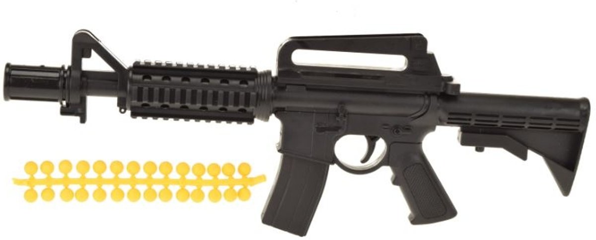 Toi-toys Mini Gun M4 Met Zachte Kogeltjes Zwart