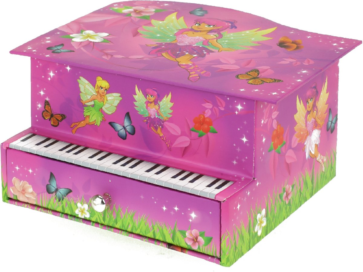 Toi-toys   Fairies Piano Met Lade 17 Cm Roze