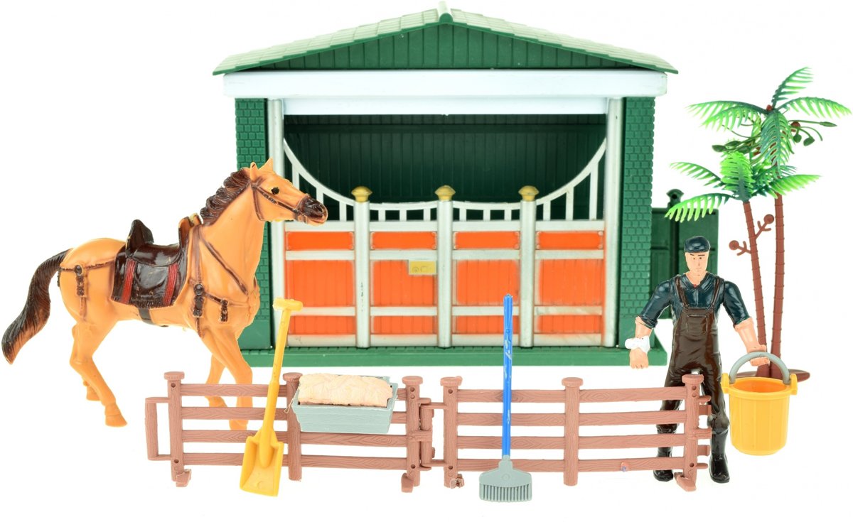 Toi-toys Paardenstal Met Verzorger 10-delig