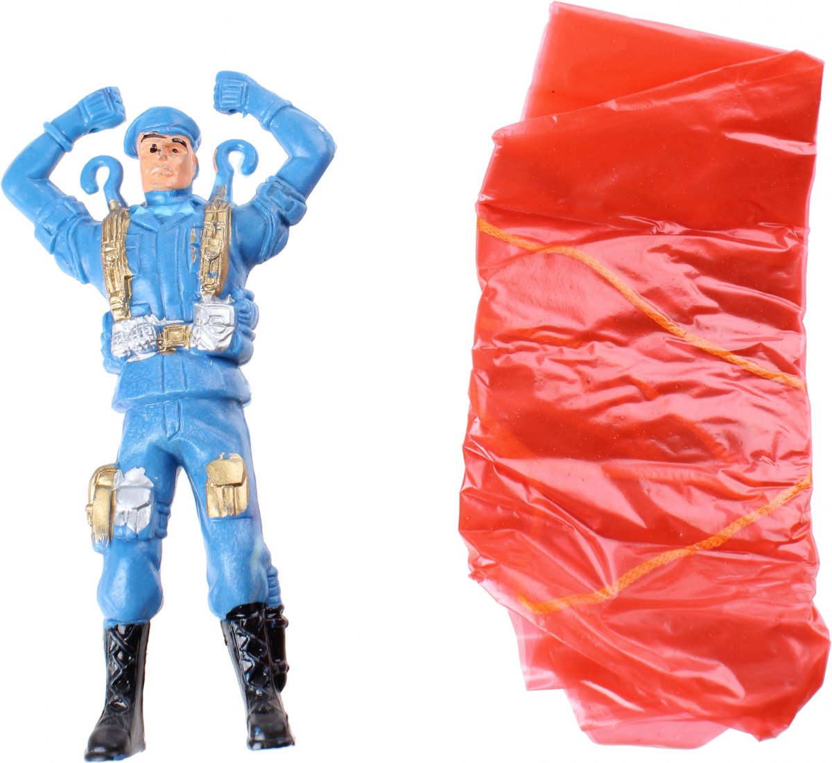 Toi-toys Parachutespringer Commandant Blauw 11 Cm