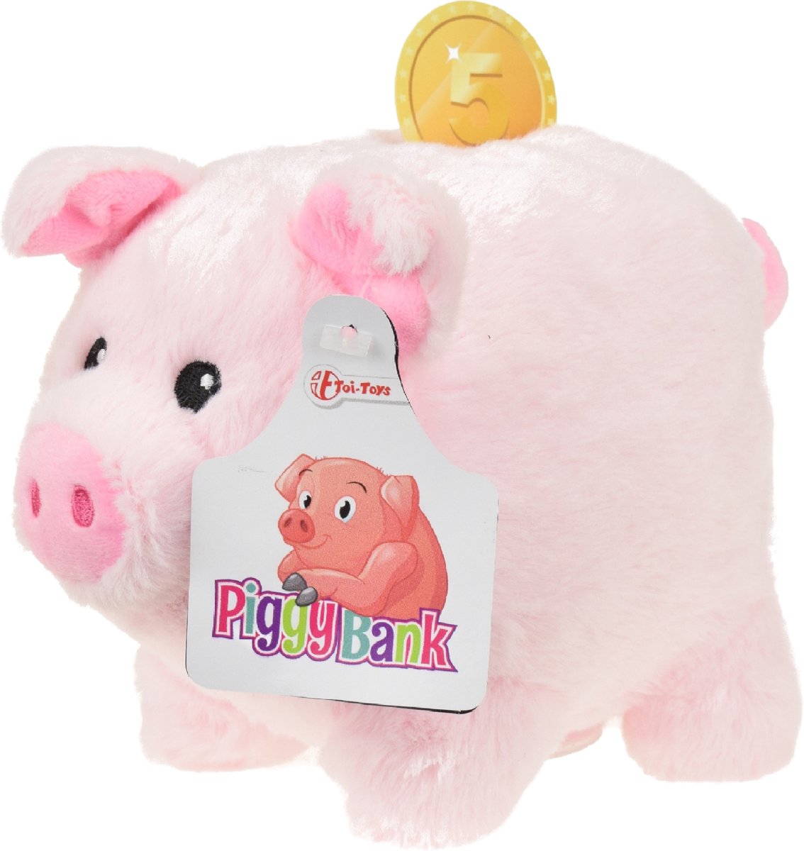 Toi-toys Pluche Spaarvarken Roze 19 Cm