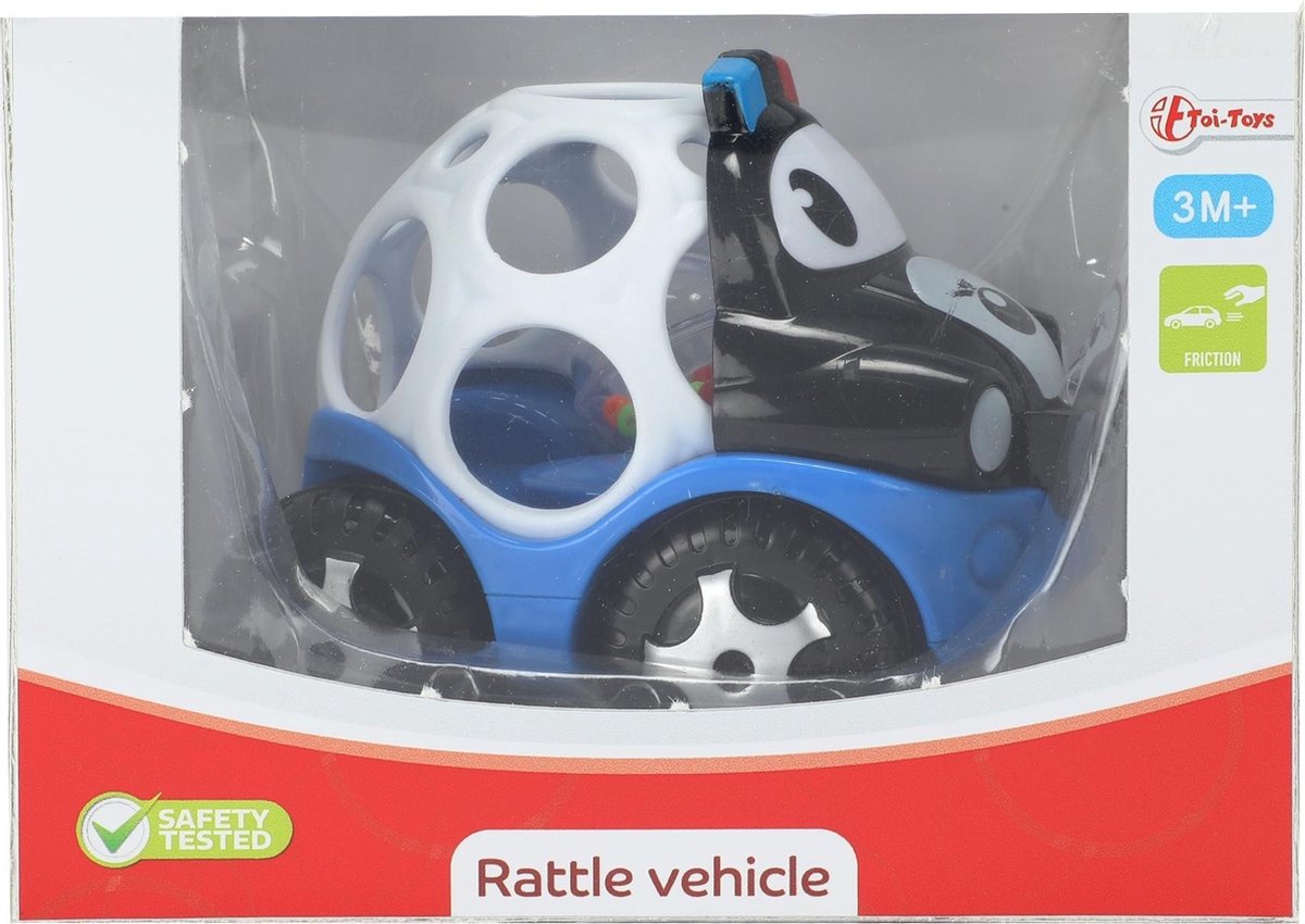 Toi-toys Rammelaar Auto 12 Cm Wit/blauw