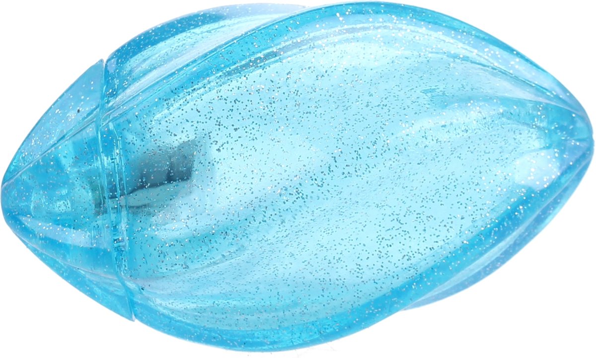 Toi-toys Rugby Glitter Stuiterbal Met Licht Blauw 8 Cm