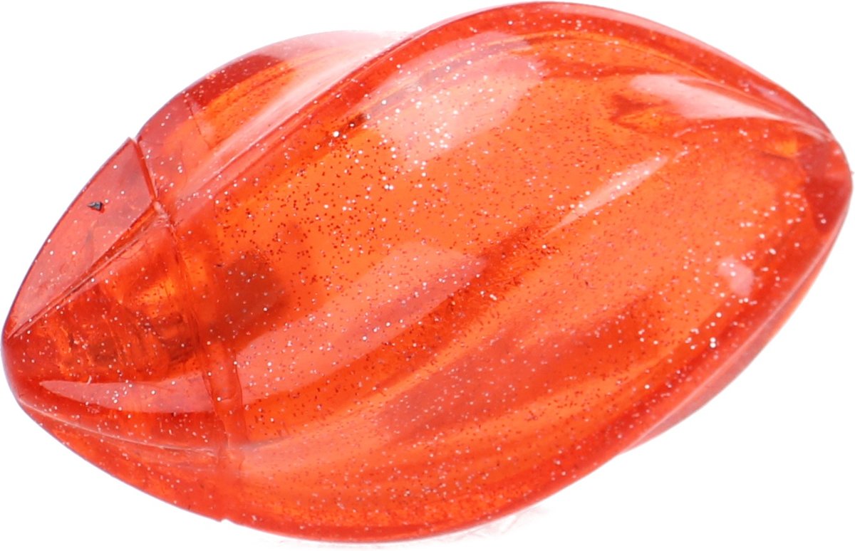 Toi-toys Rugby Glitter Stuiterbal Met Licht Rood 8 Cm