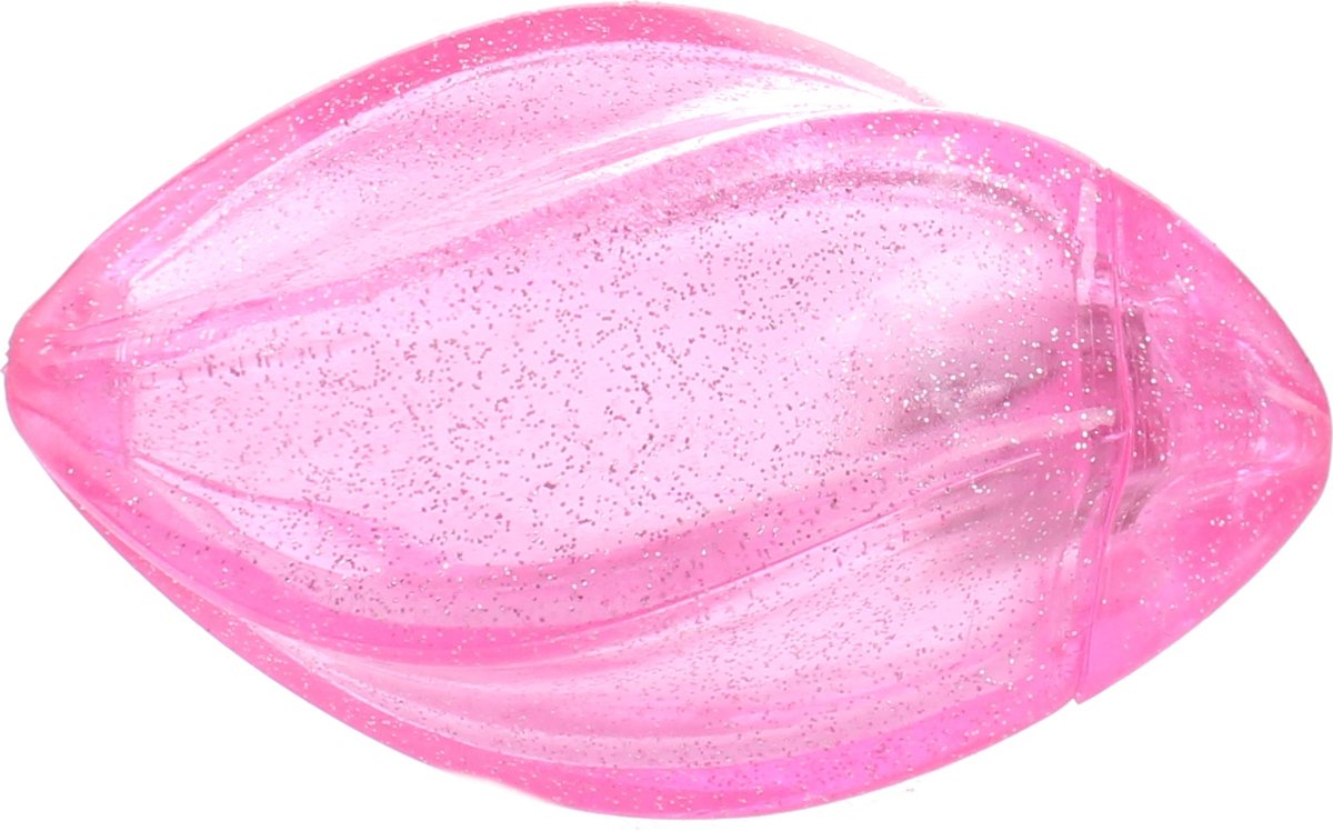 Toi-toys Rugby Glitter Stuiterbal Met Licht Roze 8 Cm