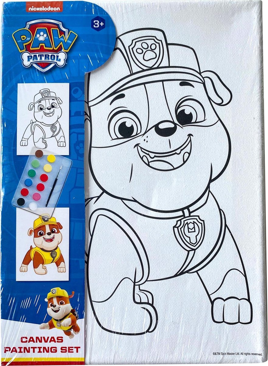 Toi-toys Schilderset Paw Patrol Rubble Junior Canvas Wit