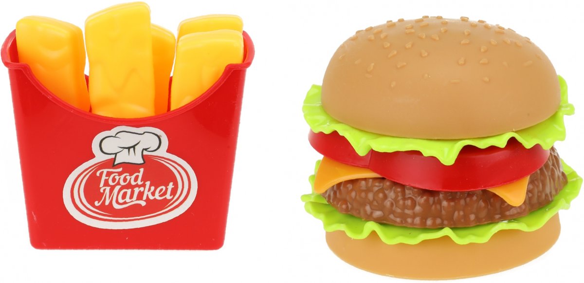 Toi-toys Speelgoedeten Hamburger En Friet 7 Cm Multicolor