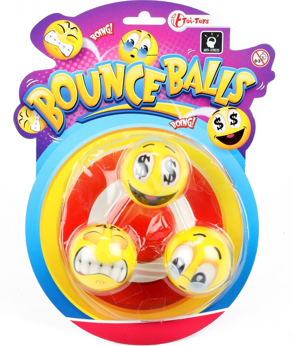 Toi-toys   Bounce Balls 9,5 Cm Rubber Geel 3 Stuks