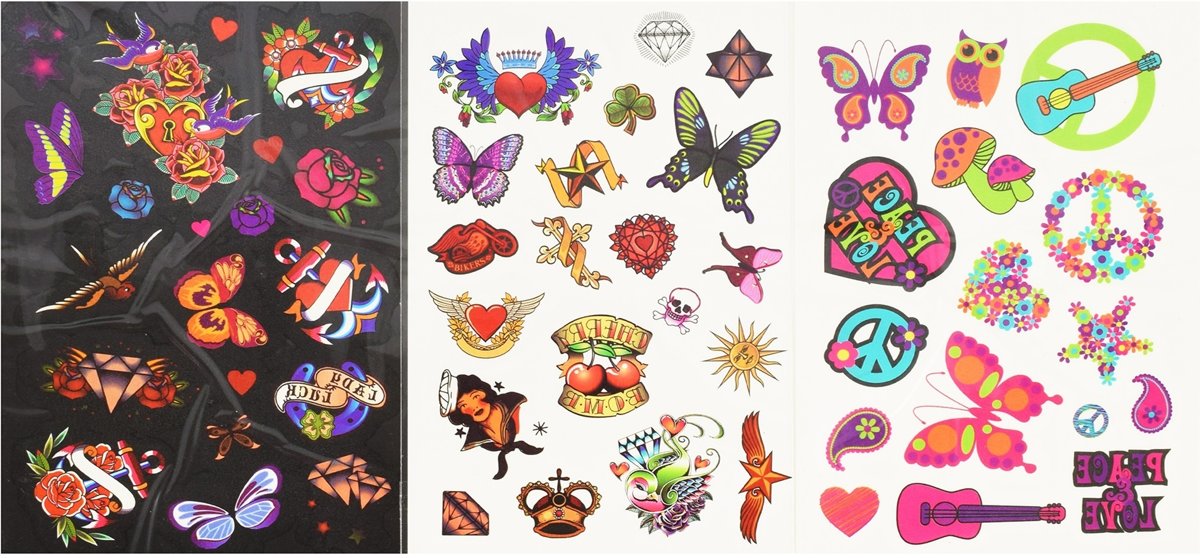 Toi-toys Tattoo Stickervel Met Glow Roze