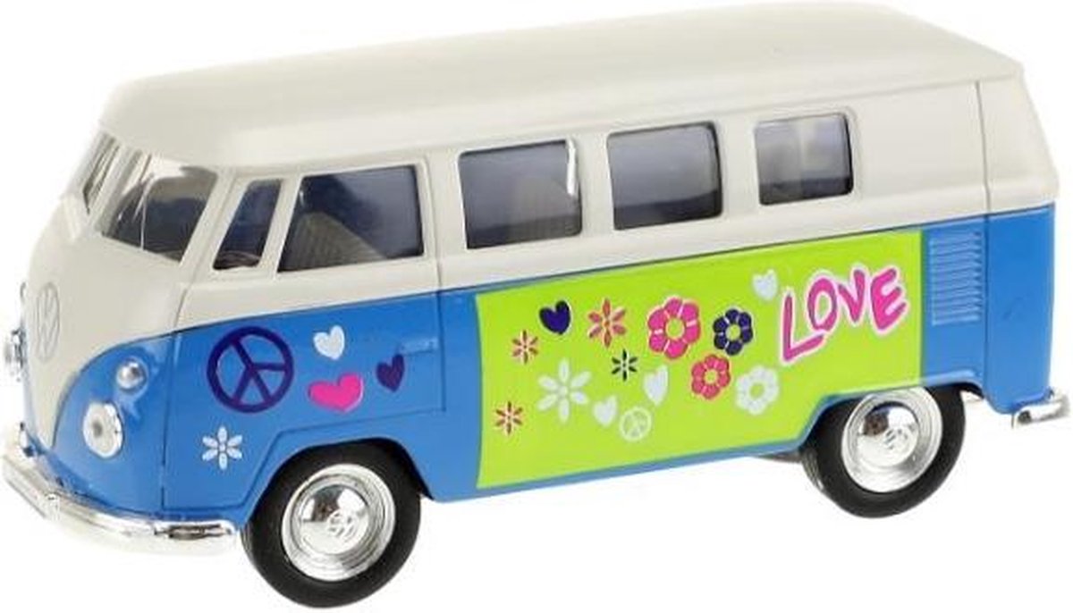 Volkswagen bus blauw 10,5 cm