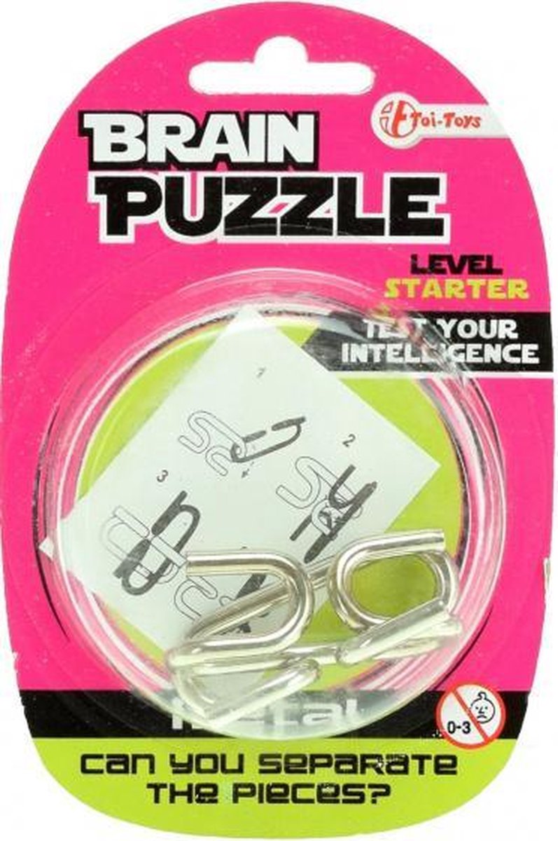 breinbreker Brain Puzzle junior 6 cm staal zilver