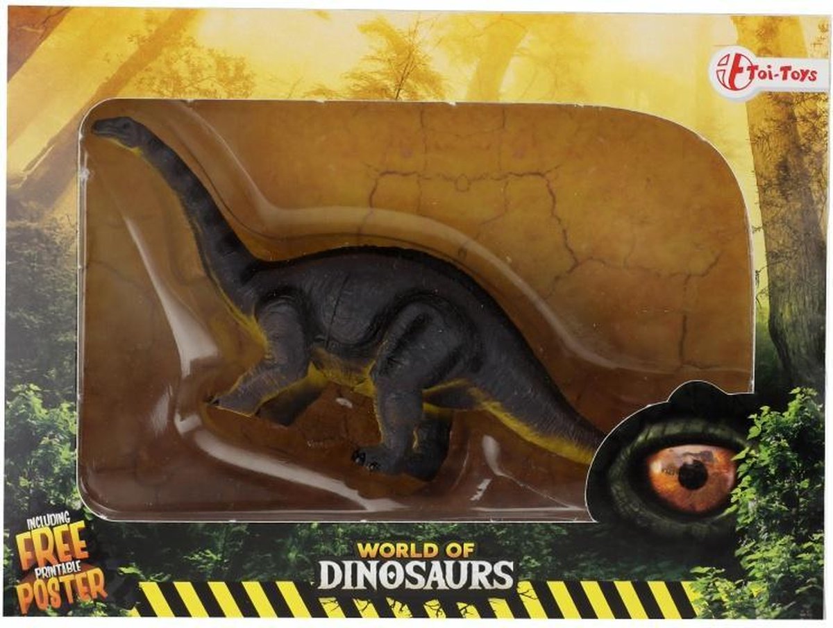 dinosaurus brontosaurus grijs/geel 20 cm