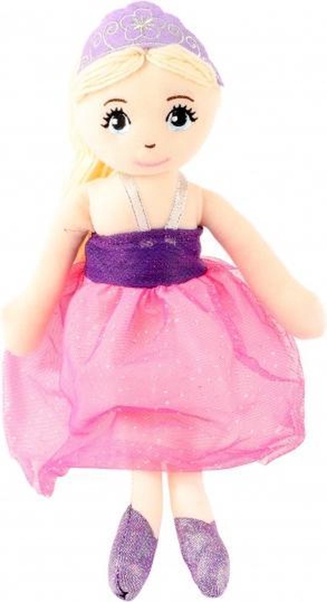 knuffelpop prinses paars 38 cm