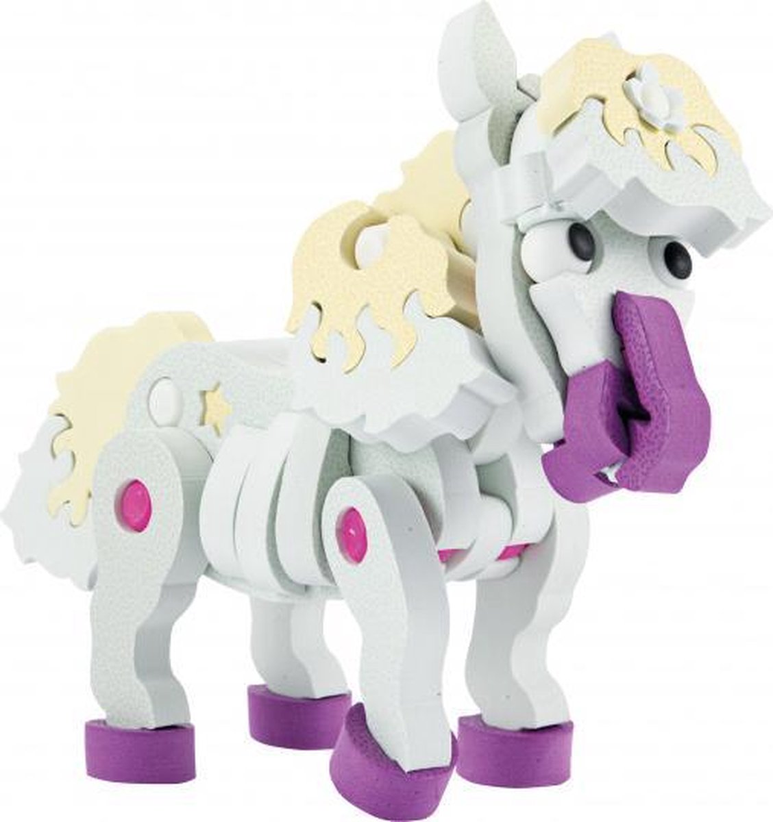 knutselpuzzel paard junior 25,8 cm wit 59-delig