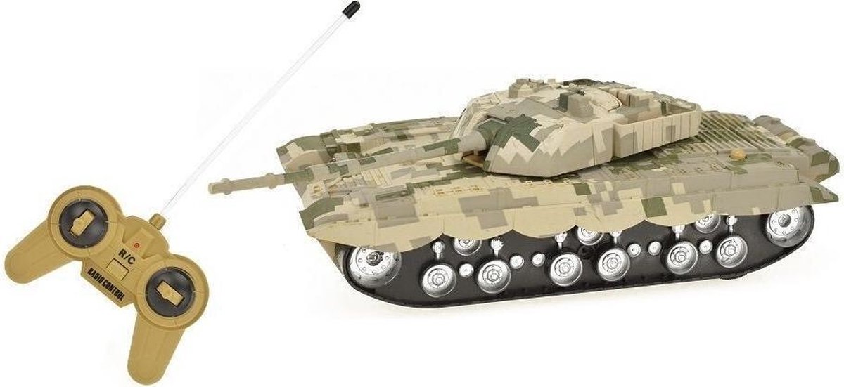 militaire tank met licht en geluid 27 cm groen