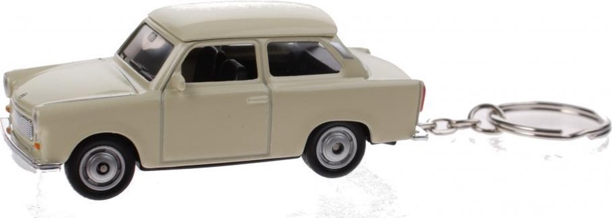 miniatuur Opel wit met sleutelhanger