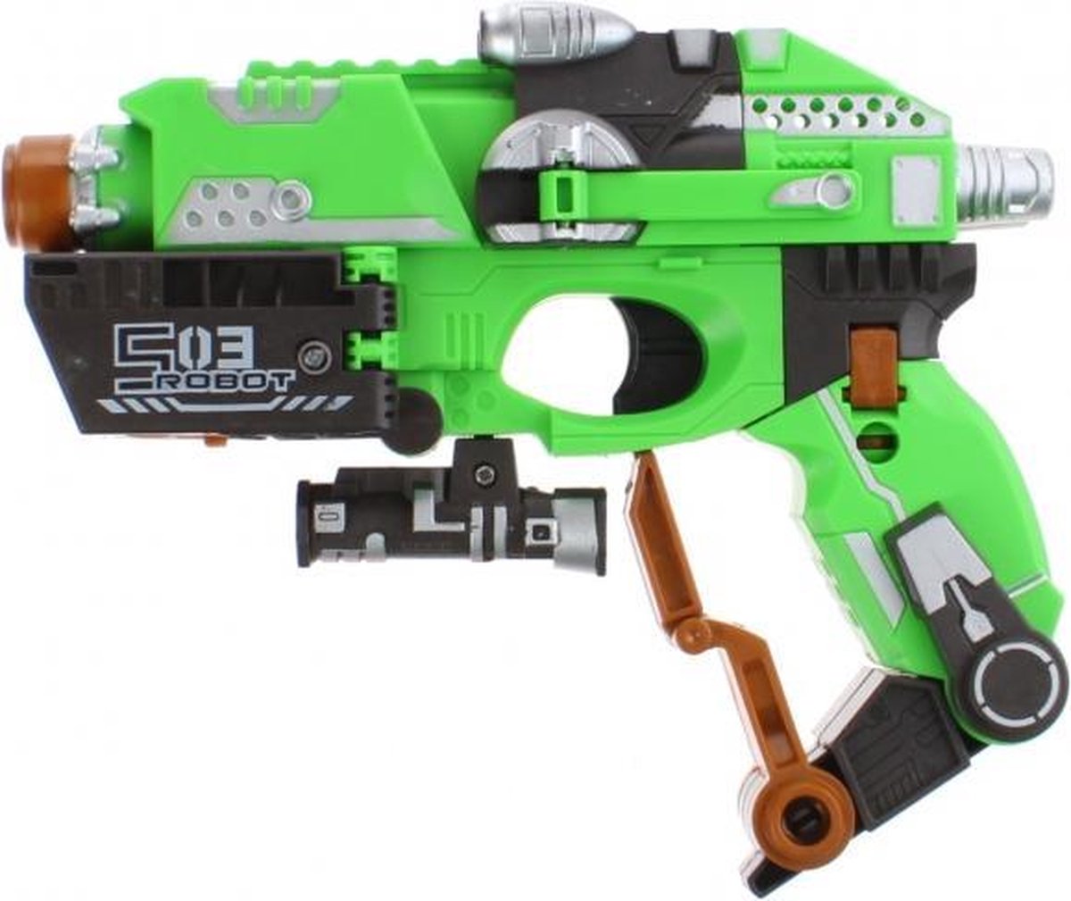 pistool Toy Gun met foam kogels 18 cm groen