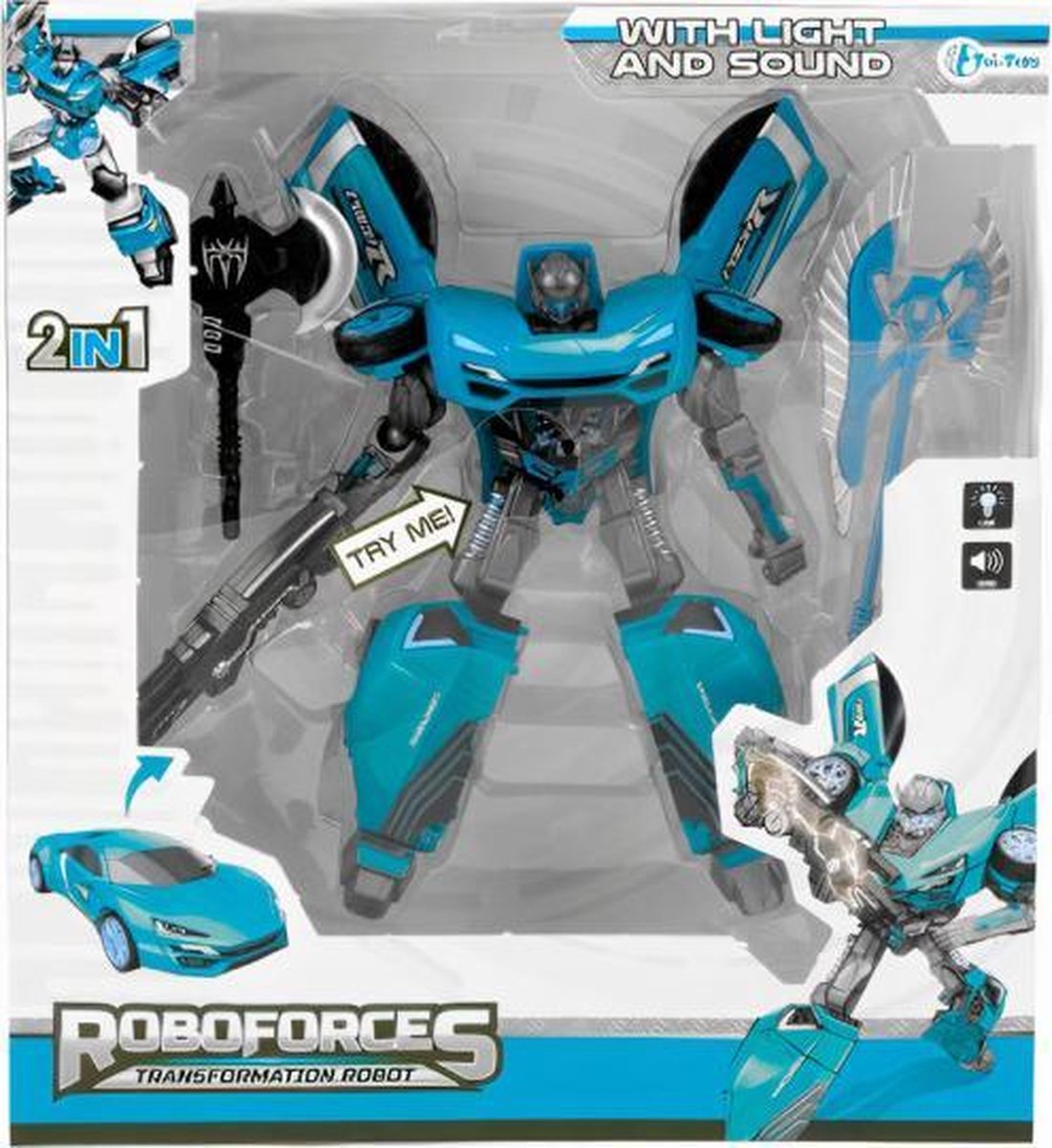 robot Roboforces jongens 19 cm blauw/zwart