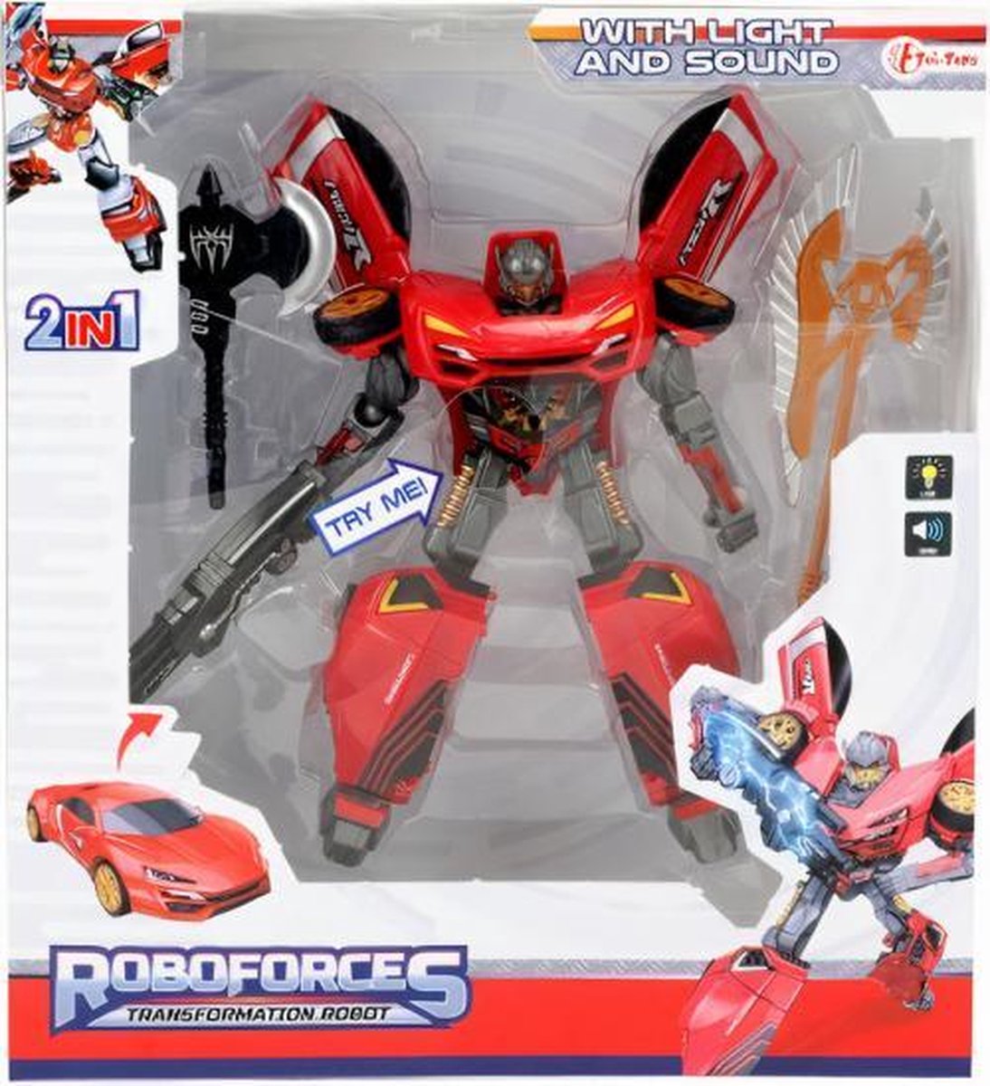 robot Roboforces jongens 19 cm rood/zwart