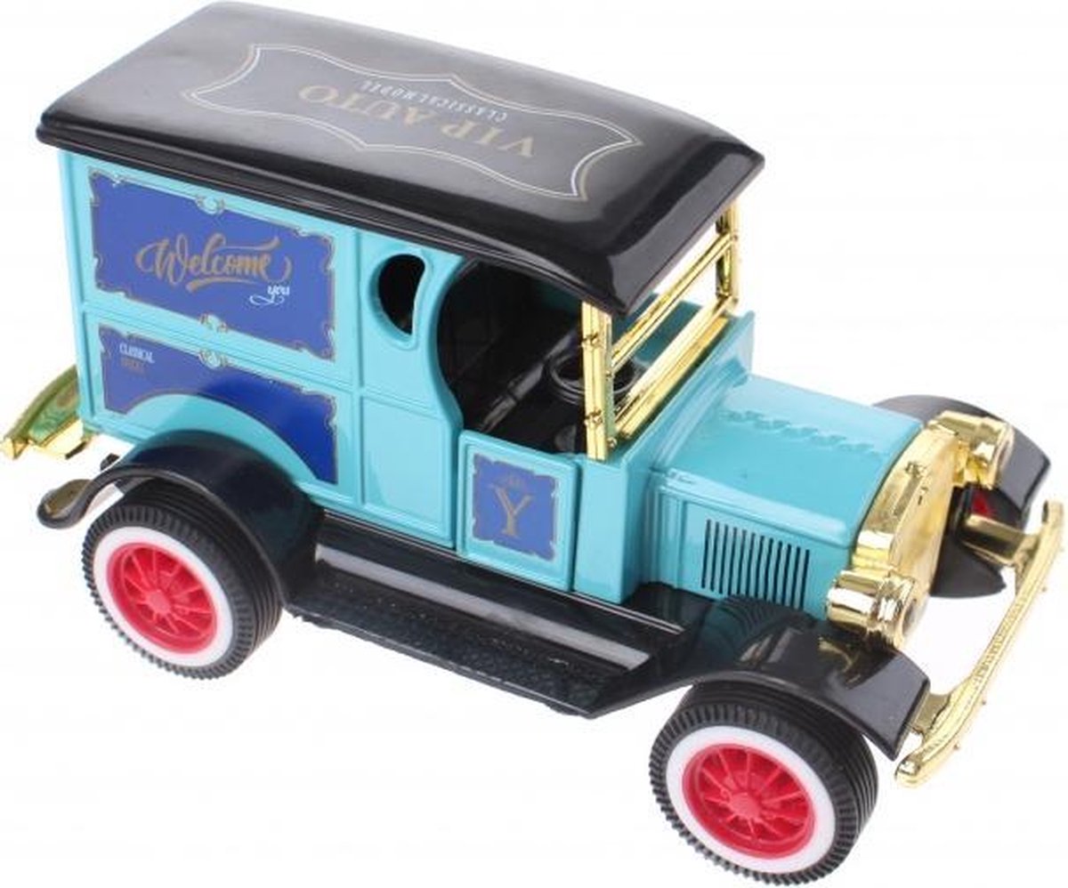 schaalmodel classic cars die-cast lichtblauw 12 cm