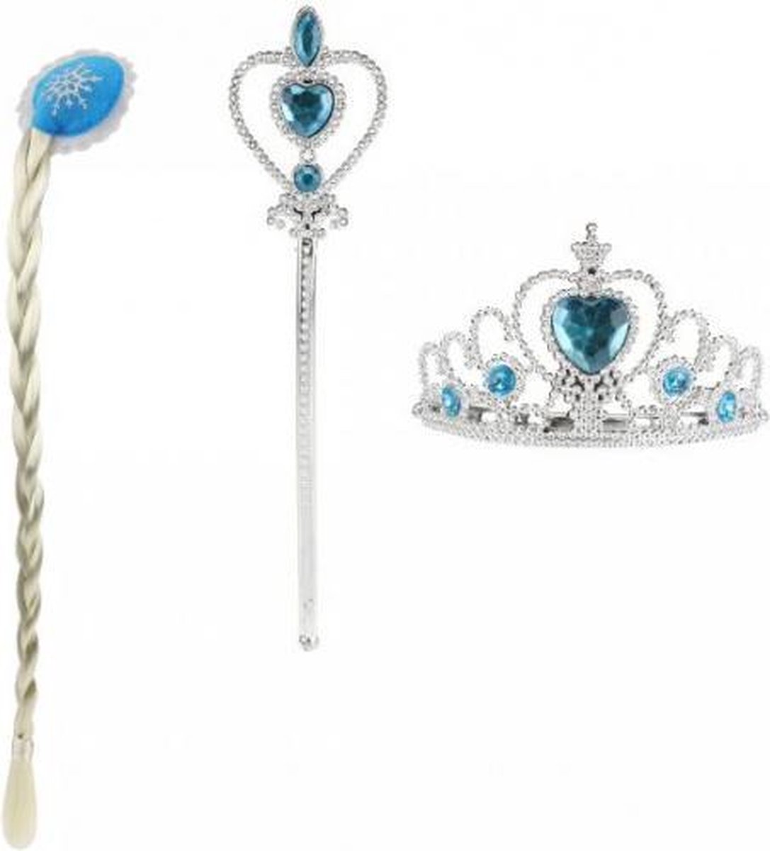 sieradenset Ice Princess meisjes blauw/zilver 3-delig