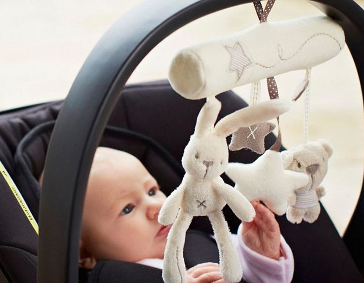 multifunctionele hanger van pluche geeft zachte melody wanneer het wordt aangeraakt voor Kinderwagen wandelwagen baby bedje autozitje