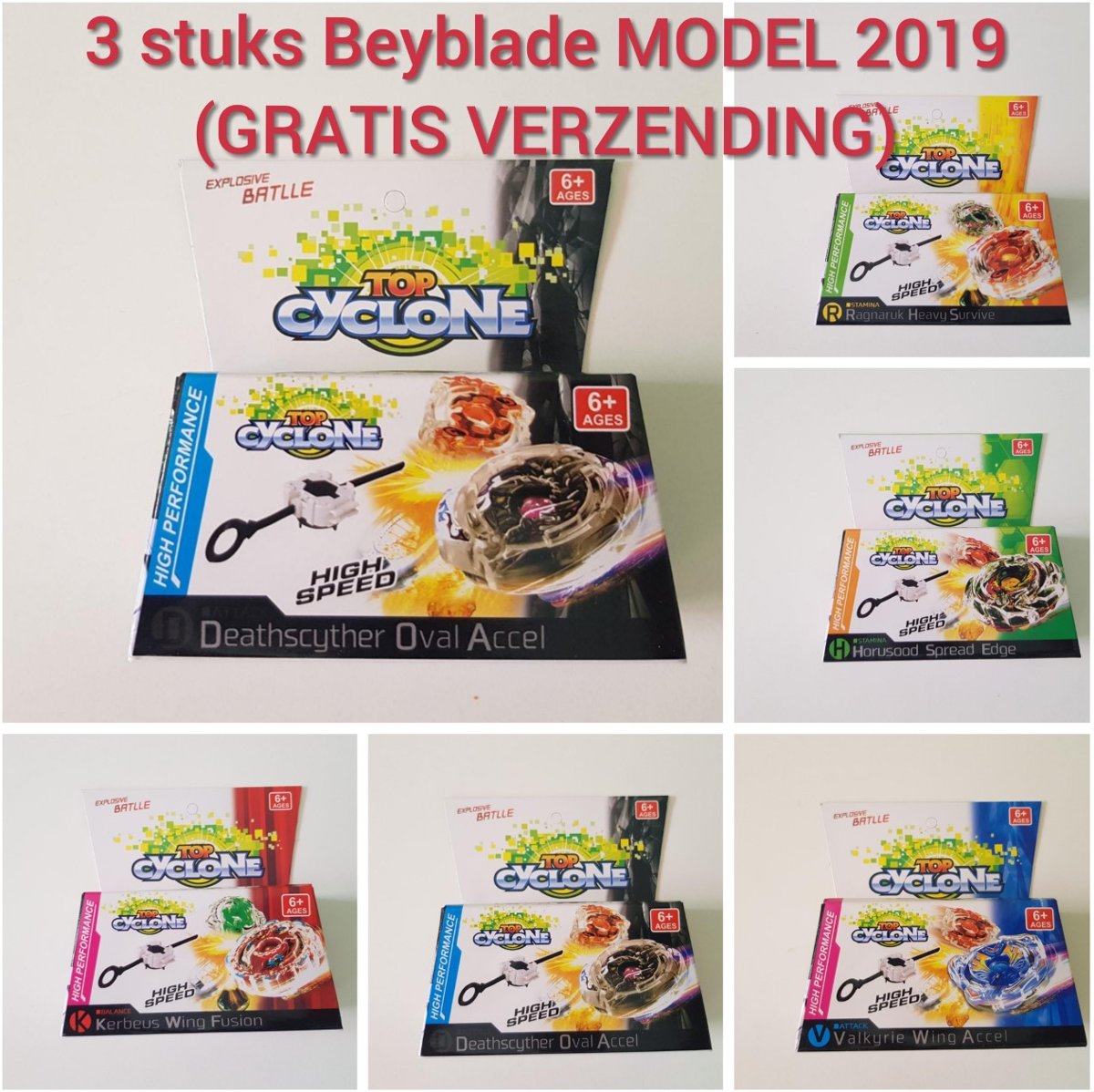 3 stuks - Beyblade Metal Top Cyclone blades nu 3 stuks (GRATIS VERZENDING)