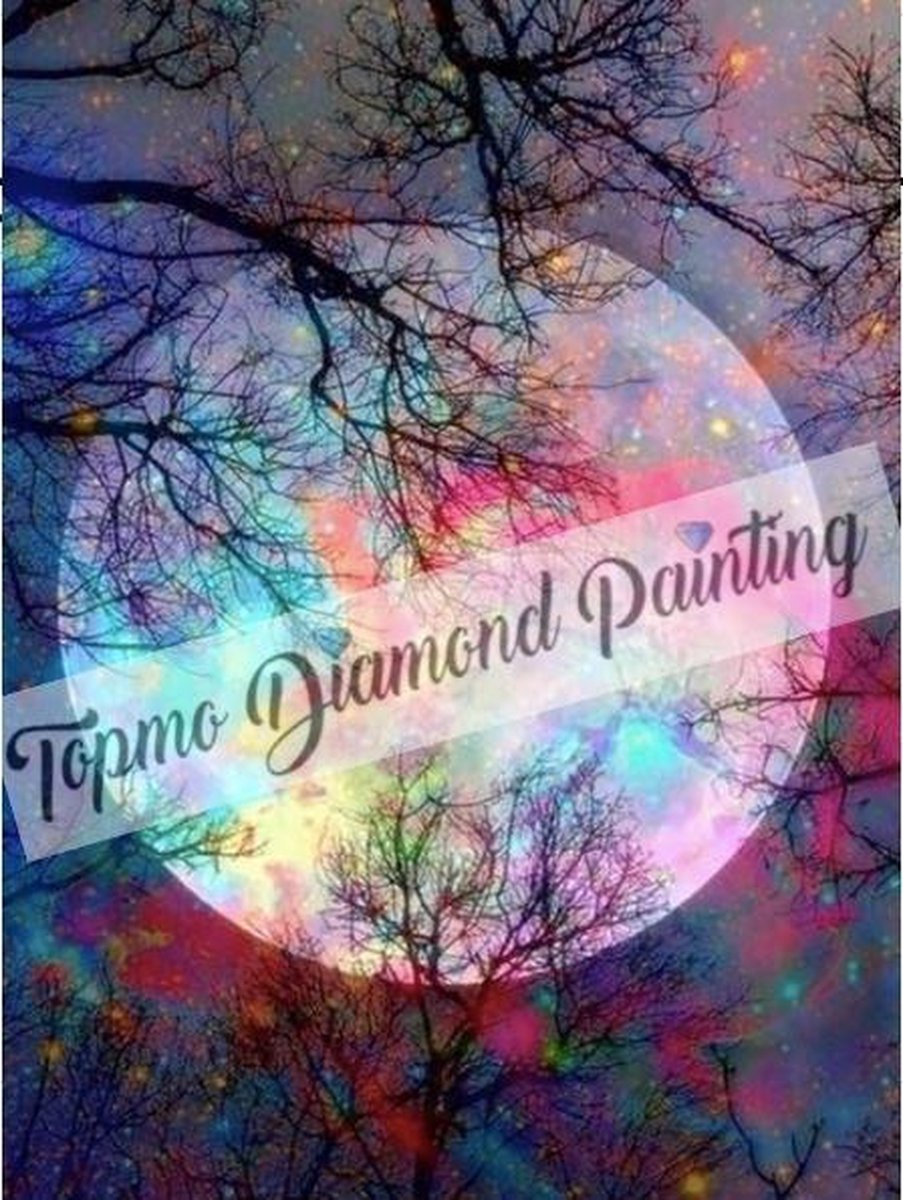 TOPMO -  Betoverde maan- 40X50CM- Diamond painting pakket - HQ Diamond Painting - VOLLEDIG dekkend - Diamant Schilderen - voor Volwassenen – ROND- Diamond DOTZ