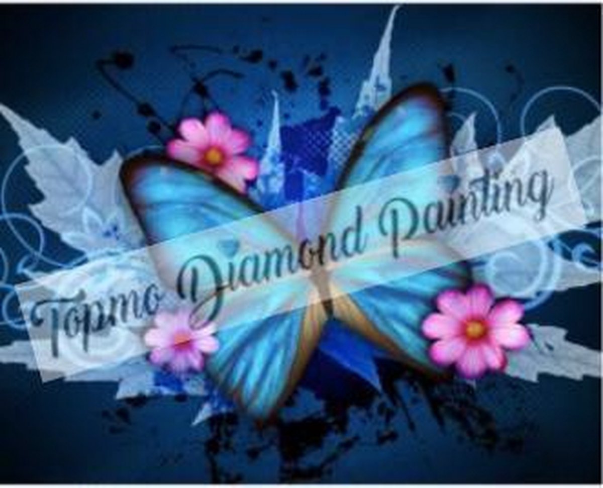 TOPMO - Blauwe vlinder- 40X50CM- Diamond painting pakket - HQ Diamond Painting - VOLLEDIG dekkend - Diamant Schilderen - voor Volwassenen – ROND- Diamond DOTZ