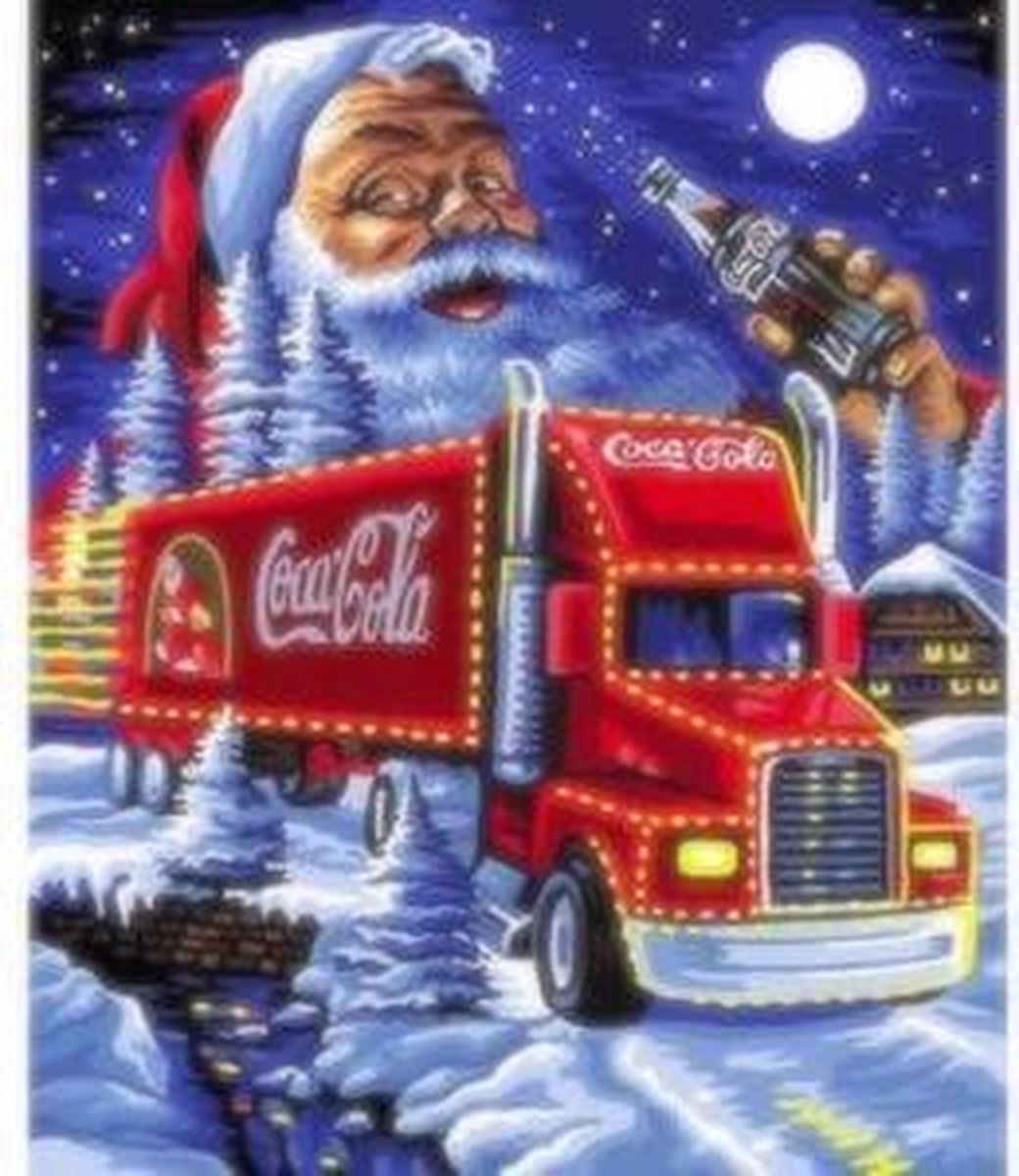 TOPMO - Coca Cola van de Kerstman - Diamond painting- Diamond DOTZ- HQ Diamond Painting pakket - VOLLEDIG dekkend - Diamant Schilderen - voor Volwassenen – ROND- 40X50CM