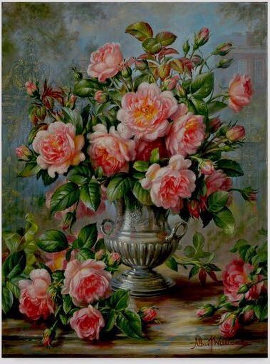 TOPMO - Elegante Rozen- Diamond painting pakket - HQ Diamond Painting - volledig dekkend - Diamant Schilderen – voor Volwassenen – ROND - 40 x 50 CM