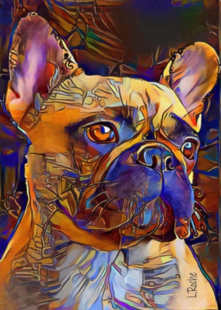 TOPMO - French bulldog mozaïek - Diamond painting- Diamond DOTZ- HQ Diamond Painting pakket - VOLLEDIG dekkend - Diamant Schilderen - voor Volwassenen – ROND- 40X50CM