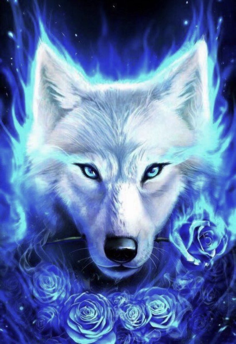 TOPMO - Frozen wolf - Diamond painting pakket - HQ Diamond Painting - volledig dekkend - Diamant Schilderen – voor Volwassenen – ROND - 40 x 50 CM