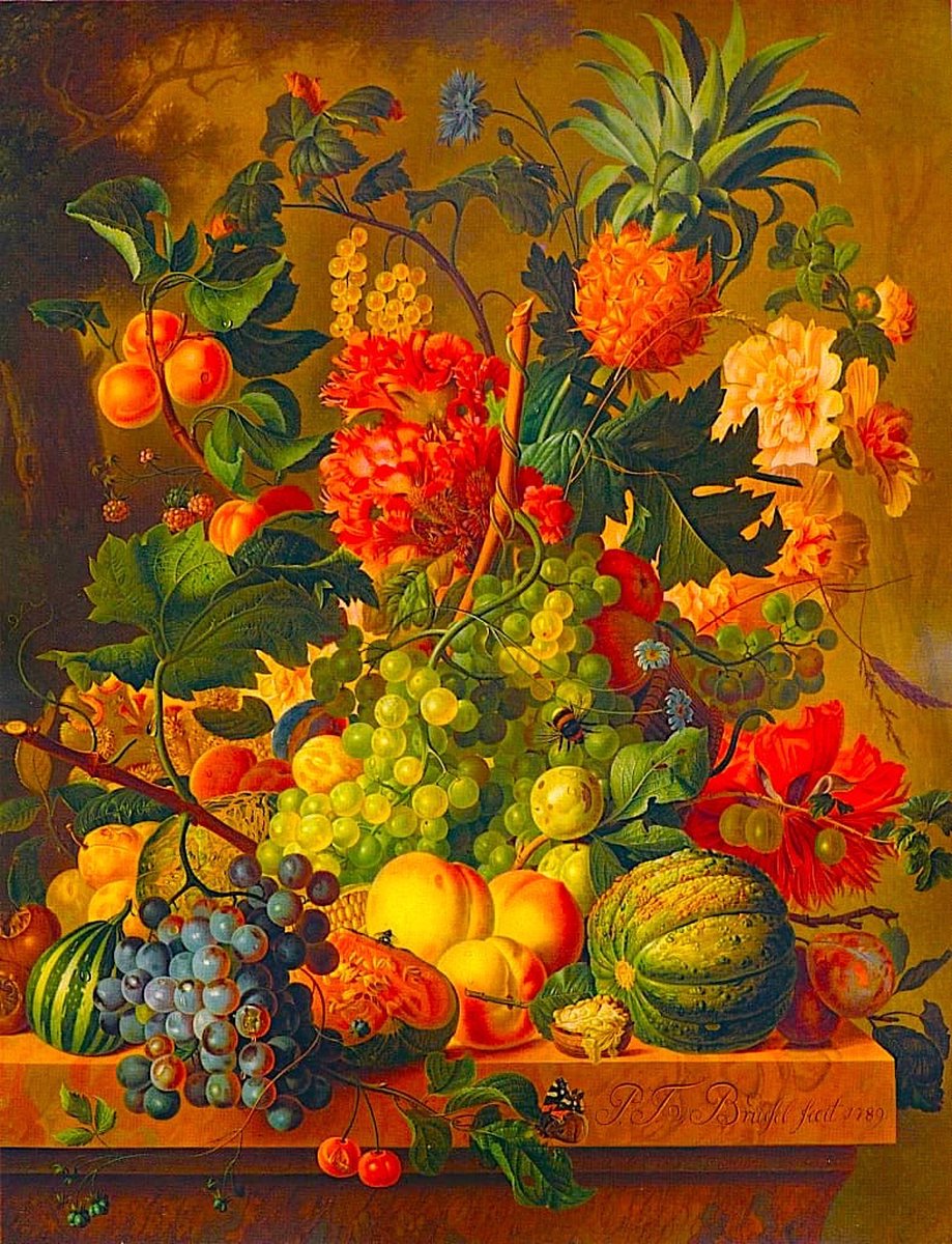 TOPMO - Fruit and Flowers - Paul Theodor van Brussel - Diamond painting pakket - HQ Diamond Painting - VOLLEDIG dekkend - Diamant Schilderen - voor Volwassenen – ROND- Diamond DOTZ