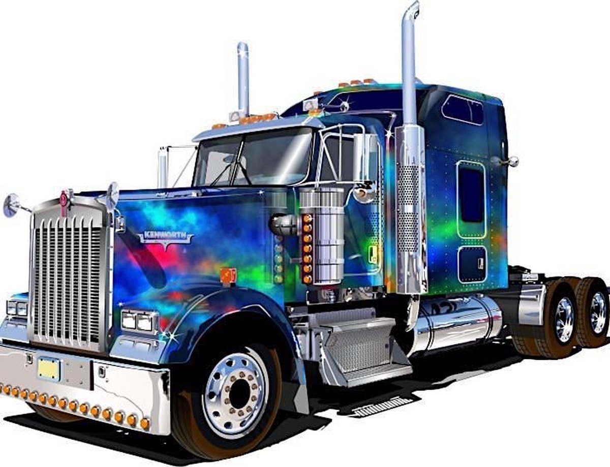 TOPMO - Kenworth vrachtwagen - Diamond painting- Diamond DOTZ- HQ Diamond Painting pakket - VOLLEDIG dekkend - Diamant Schilderen - voor Volwassenen – ROND- 40X50CM