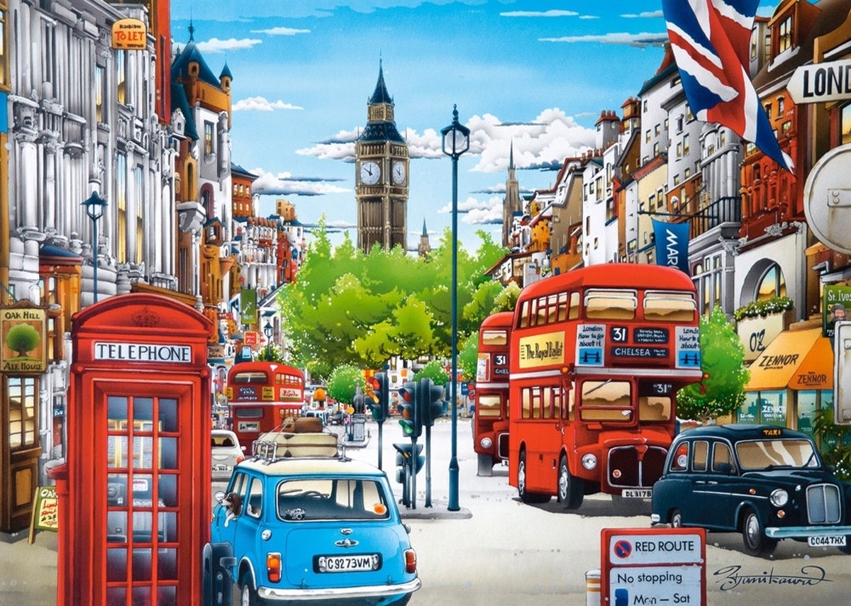 TOPMO - London City - 40X50CM- Diamond painting pakket - HQ Diamond Painting - VOLLEDIG dekkend - Diamant Schilderen - voor Volwassenen – ROND- Diamond DOTZ