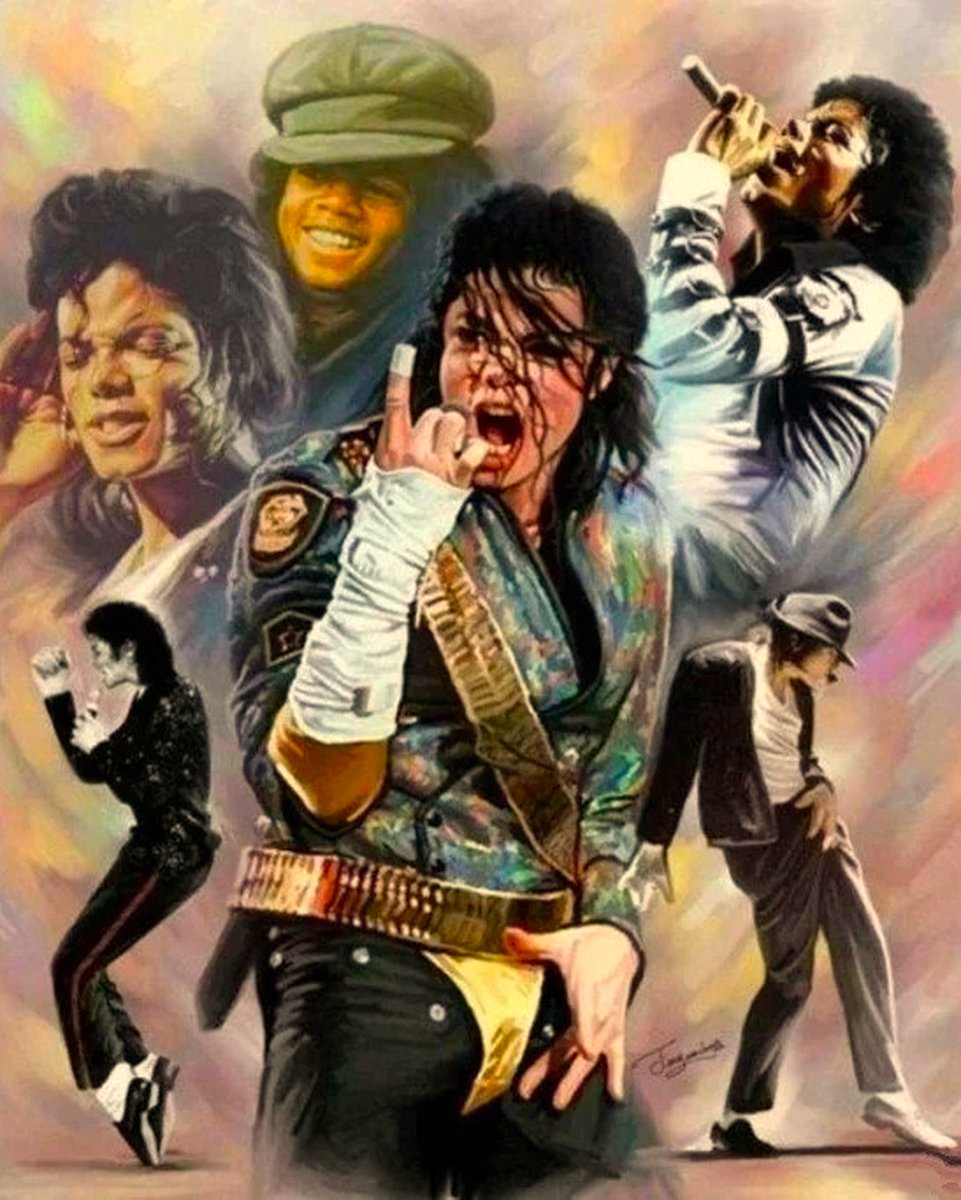 TOPMO - Michael Jackson collage - 40X50CM- Diamond painting pakket - HQ Diamond Painting - VOLLEDIG dekkend - Diamant Schilderen - voor Volwassenen – ROND- Diamond DOTZ