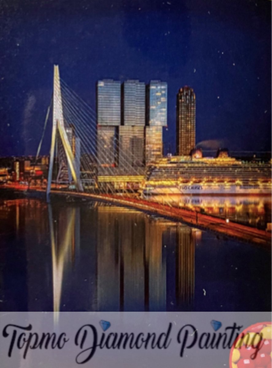 TOPMO - Rotterdam Reflectie - 40X50CM- Diamond painting pakket - HQ Diamond Painting - VOLLEDIG dekkend - Diamant Schilderen - voor Volwassenen – ROND- Diamond DOTZ