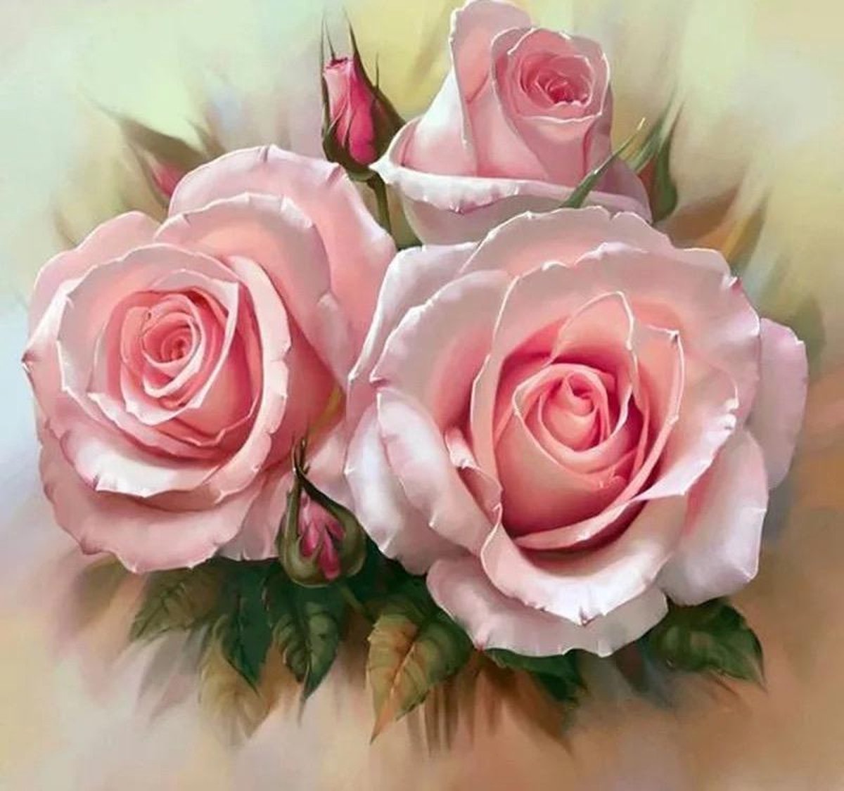 TOPMO - Roze real life rozen bloemen en planten- Diamond painting- Diamond DOTZ- HQ Diamond Painting pakket - VOLLEDIG dekkend - Diamant Schilderen - voor Volwassenen – ROND- 40X50CM