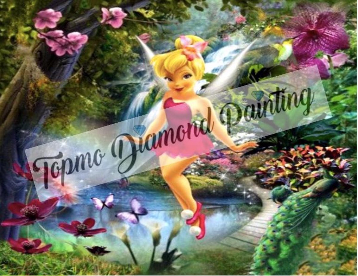 TOPMO -  Tinkerbell Disney - 40X50CM- Diamond painting pakket - HQ Diamond Painting - VOLLEDIG dekkend - Diamant Schilderen - voor Volwassenen – ROND- Diamond DOTZ