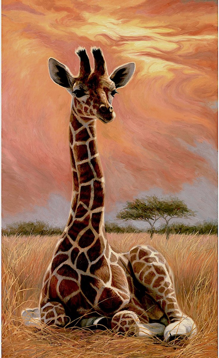 TOPMO- Giraffe - 40 x 50 CM - Diamond painting pakket - HQ Diamond Painting - VOLLEDIG dekkend - Diamant Schilderen - voor Volwassenen – ROND