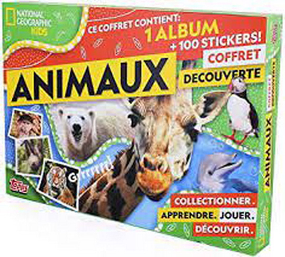 Topps- Coffret National Geographic-Album et 100 Stickers à coller-